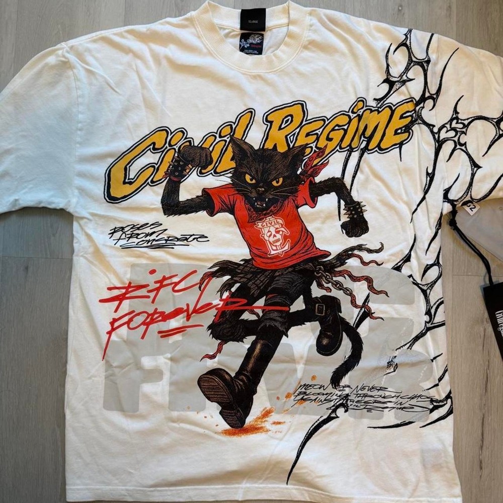 Civil Regime Black Cat T-Shirt